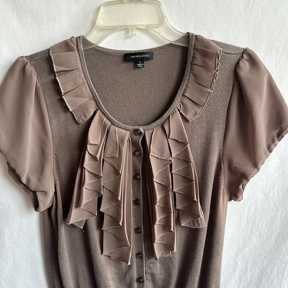 Saks Fifth Avenue taupe brown vintage sweater, size M - Picture 2 of 6